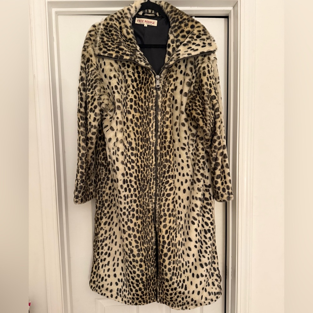 NWOT Free People Lana Leopard Duster